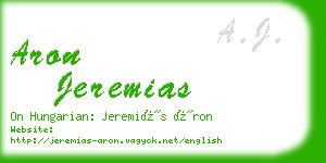 aron jeremias business card